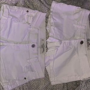 Hollister and Abercrombie white denim shorts